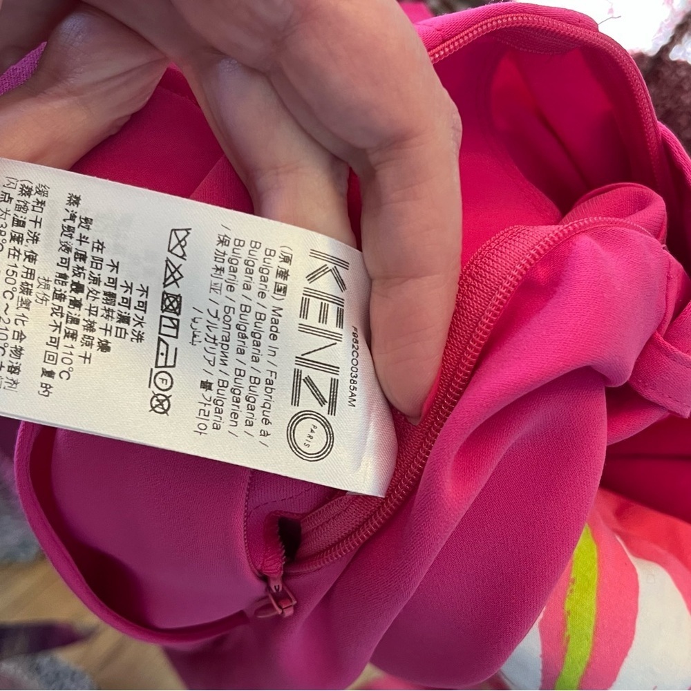 Revolve Kenzo Fuchsia Belted Jumpsuit Cropped Leg Crepe Women’s Size 36 US 4-6 - Picture 7 of 9